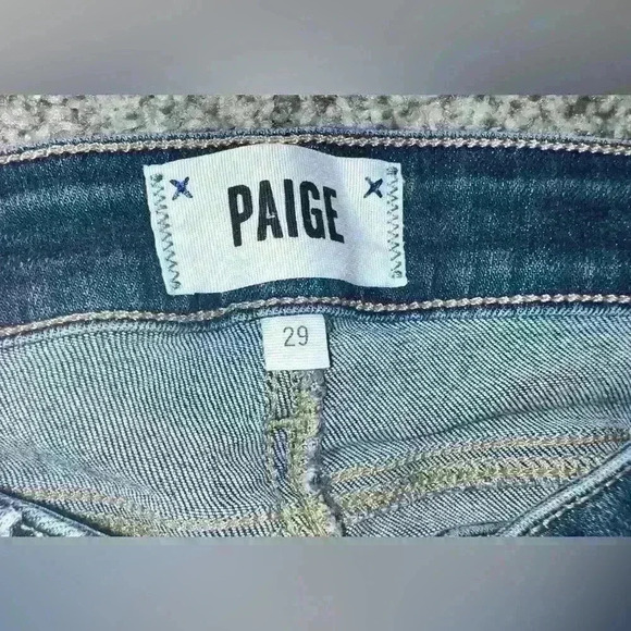 Paige Regular Off Ankle Cropped Denim Jeans Size 29 Normcore Button Medium - Picture 5 of 6